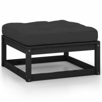 vidaXL 12-tlg. Garten-Lounge-Set mit Kissen Schwarz Kiefer Massivholz