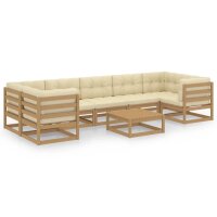 vidaXL 8-tlg. Garten-Lounge-Set Kissen Honigbraun Kiefer Massivholz