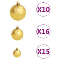 vidaXL K&uuml;nstlicher Weihnachtsbaum mit LEDs &amp; Kugeln L 240 cm Wei&szlig;