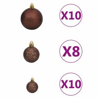 vidaXL Künstlicher Weihnachtsbaum mit LEDs & Kugeln Schwarz 210 cm PVC