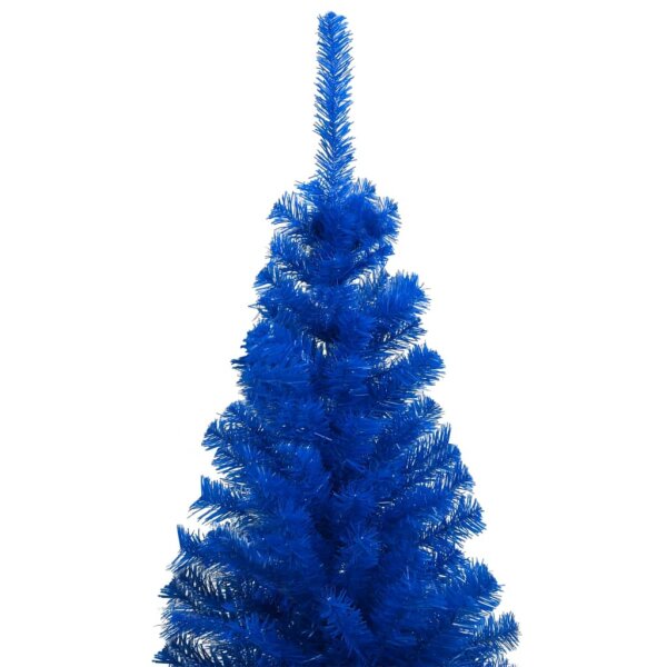 vidaXL K&uuml;nstlicher Weihnachtsbaum mit LEDs &amp; Kugeln Blau 120 cm PVC