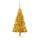 vidaXL Künstlicher Weihnachtsbaum mit LEDs & Kugeln Golden 210 cm PET