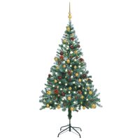 vidaXL Weihnachtsbaum Beschneit mit LEDs & Kugeln...