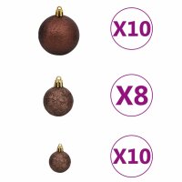 vidaXL K&uuml;nstlicher Weihnachtsbaum mit LEDs &amp; Kugeln &amp; Zapfen 210 cm