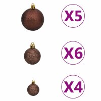 vidaXL K&uuml;nstlicher Weihnachtsbaum mit LEDs &amp; Kugeln Wei&szlig; 120 cm PVC