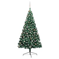 vidaXL Künstlicher Halber Weihnachtsbaum mit LEDs...