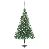 vidaXL Künstlicher Weihnachtsbaum mit LEDs & Kugeln 120 cm 230 Zweige