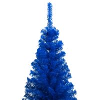 vidaXL Künstlicher Weihnachtsbaum mit LEDs & Kugeln Blau 180 cm PVC