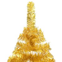 vidaXL K&uuml;nstlicher Weihnachtsbaum mit LEDs &amp; Kugeln Golden 120 cm PET