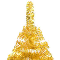 vidaXL K&uuml;nstlicher Weihnachtsbaum mit LEDs &amp; Kugeln Golden 240 cm PET
