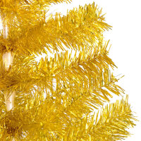 vidaXL Künstlicher Weihnachtsbaum mit LEDs & Kugeln Golden 240 cm PET
