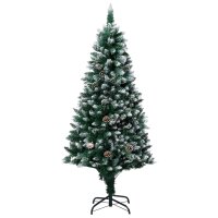 vidaXL Künstlicher Weihnachtsbaum mit LEDs & Kugeln & Zapfen 150 cm