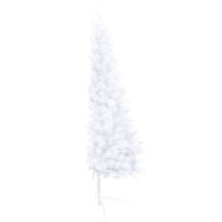 vidaXL Künstlicher Halber Weihnachtsbaum mit LEDs & Kugeln Weiß 210 cm