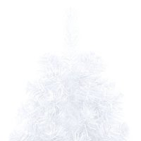 vidaXL Künstlicher Halber Weihnachtsbaum mit LEDs & Kugeln Weiß 210 cm