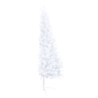 vidaXL Künstlicher Halber Weihnachtsbaum mit LEDs & Kugeln Weiß 240 cm