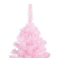vidaXL Künstlicher Weihnachtsbaum mit LEDs & Kugeln Rosa 210 cm PVC