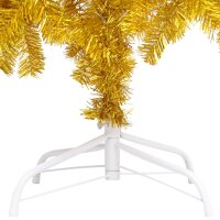 vidaXL Künstlicher Weihnachtsbaum mit LEDs & Kugeln Golden 150 cm PET