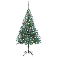 vidaXL Weihnachtsbaum Beschneit mit LEDs & Kugeln...