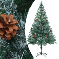 vidaXL Weihnachtsbaum Beschneit mit LEDs &amp; Kugeln &amp; Zapfen 150 cm