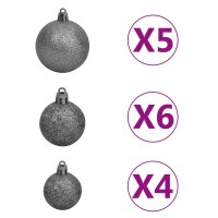 vidaXL Weihnachtsbaum Beschneit mit LEDs &amp; Kugeln &amp; Zapfen 150 cm