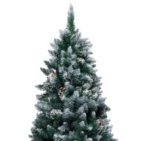 vidaXL K&uuml;nstlicher Weihnachtsbaum mit LEDs &amp; Kugeln &amp; Zapfen 240 cm