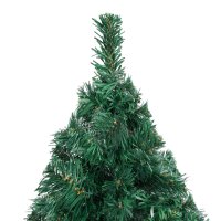 vidaXL K&uuml;nstlicher Weihnachtsbaum mit LEDs &amp; Kugeln Gr&uuml;n 120 cm PVC