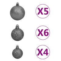 vidaXL K&uuml;nstlicher Weihnachtsbaum mit LEDs &amp; Kugeln Gr&uuml;n 180 cm PVC