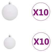 vidaXL Künstlicher Weihnachtsbaum Nordmann LED & Kugeln Grün 210 cm