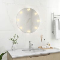 vidaXL Wandspiegel mit LED-Beleuchtung Rund Glas