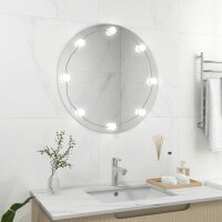 vidaXL Wandspiegel mit LED-Beleuchtung Rund Glas