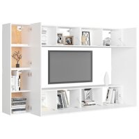 vidaXL 8-tlg. TV-Schrank-Set Wei&szlig; Holzwerkstoff