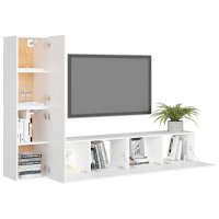 vidaXL 4-tlg. TV-Schrank-Set Wei&szlig; Holzwerkstoff