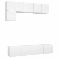 vidaXL 5-tlg. TV-Schrank-Set Weiß Holzwerkstoff