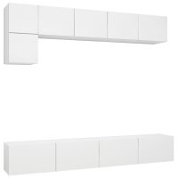 vidaXL 5-tlg. TV-Schrank-Set Weiß Holzwerkstoff