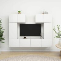 vidaXL 6-tlg. TV-Schrank-Set Wei&szlig; Holzwerkstoff