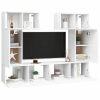 vidaXL 6-tlg. TV-Schrank-Set Wei&szlig; Holzwerkstoff