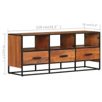 vidaXL TV-Schrank 110x30x45 cm Massivholz Akazie