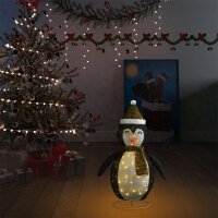 vidaXL Weihnachtsdekoration Pinguin-Figur LED Luxus-Gewebe 60 cm