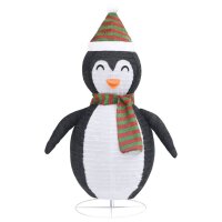 vidaXL Weihnachtsdeko LED Pinguin Luxus-Stoff 90 cm