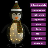 vidaXL Weihnachtsdeko Pinguin LED Luxus-Gewebe 120 cm