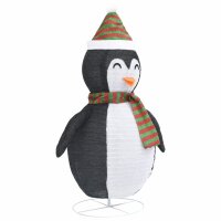 vidaXL Weihnachtsdeko Pinguin LED Luxus-Gewebe 120 cm