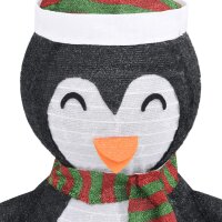 vidaXL Weihnachtsdeko Pinguin LED Luxus-Gewebe 120 cm