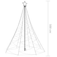 vidaXL LED-Weihnachtsbaum mit Metallstange 1400 LEDs Warmwei&szlig; 5 m