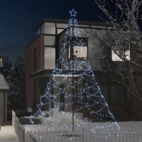 vidaXL LED-Weihnachtsbaum mit Metallstange 1400 LEDs Kaltwei&szlig; 5 m