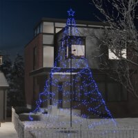 vidaXL LED-Weihnachtsbaum mit Metallstange 1400 LEDs Blau 5 m