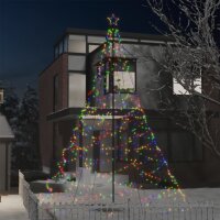 vidaXL LED-Weihnachtsbaum mit Metallstange 1400 LEDs Mehrfarbig 5 m
