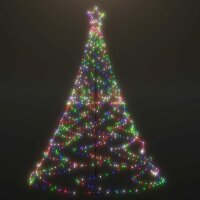 vidaXL LED-Weihnachtsbaum mit Metallstange 1400 LEDs Mehrfarbig 5 m