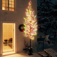 vidaXL Weihnachtsbaum 1200 LEDs Bunt Kirschblüten 400 cm