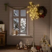 vidaXL Weihnachtsbaum 200 LEDs 2,2 m Warmwei&szlig; Weide Indoor Outdoor