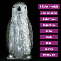 vidaXL LED-Weihnachtsfigur Pinguin Acryl Indoor und Outdoor 30 cm